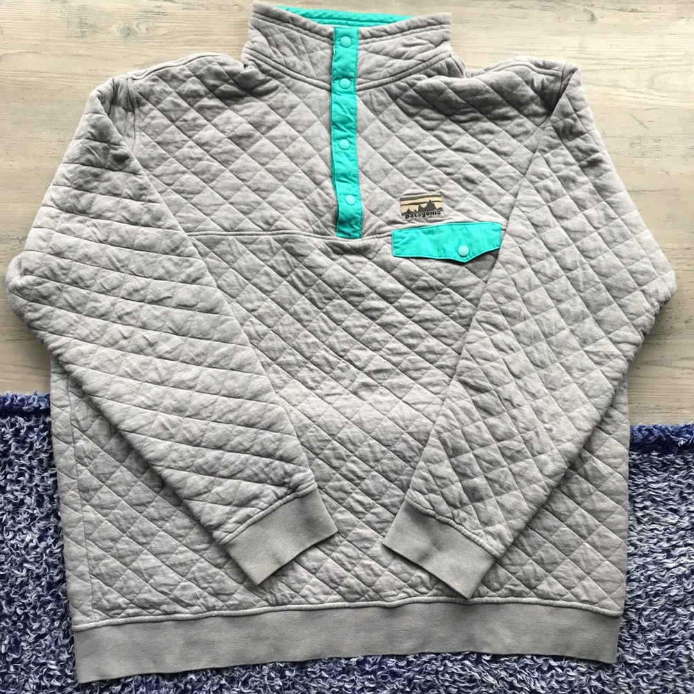 Rare Patagonia Retro Cotton Quilted Snap T - Picture 2 of 6